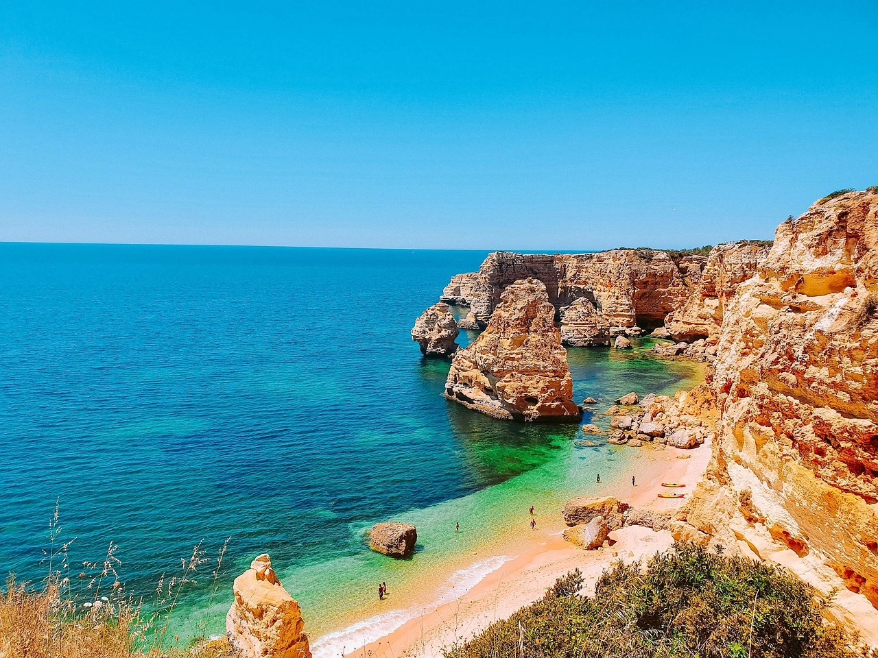 One of the best beaches in Algarve is the Benagil Beach - the beach on this image.